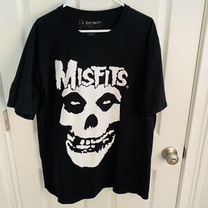 Misfits Shirt Mens Large Black Punk Rock Band Graphic Cotton Skull Logo grunge